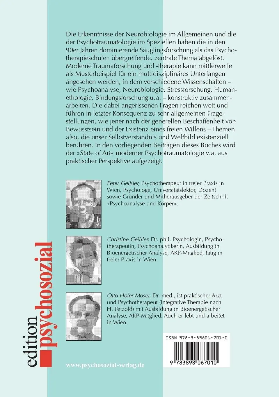 Rückseite: 9783898067010 | Körper, Imagination und Beziehung in der Traumatherapie | Taschenbuch