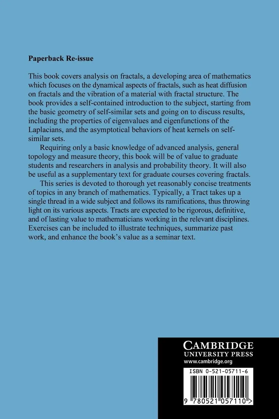 Rückseite: 9780521057110 | Analysis on Fractals | Jun Kigami | Taschenbuch | Englisch | 2007
