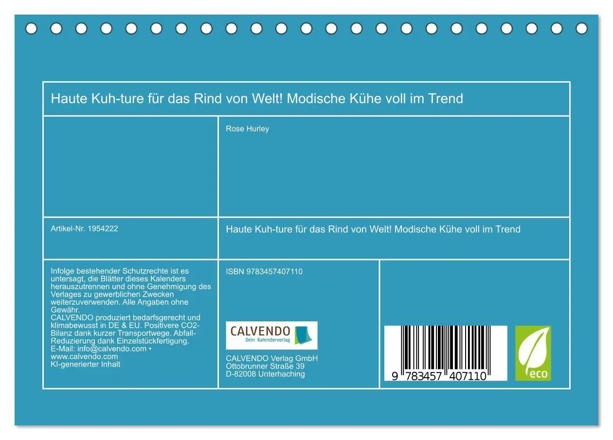 Bild: 9783457407110 | Haute Kuh-ture für das Rind von Welt! Modische Kühe voll im Trend...