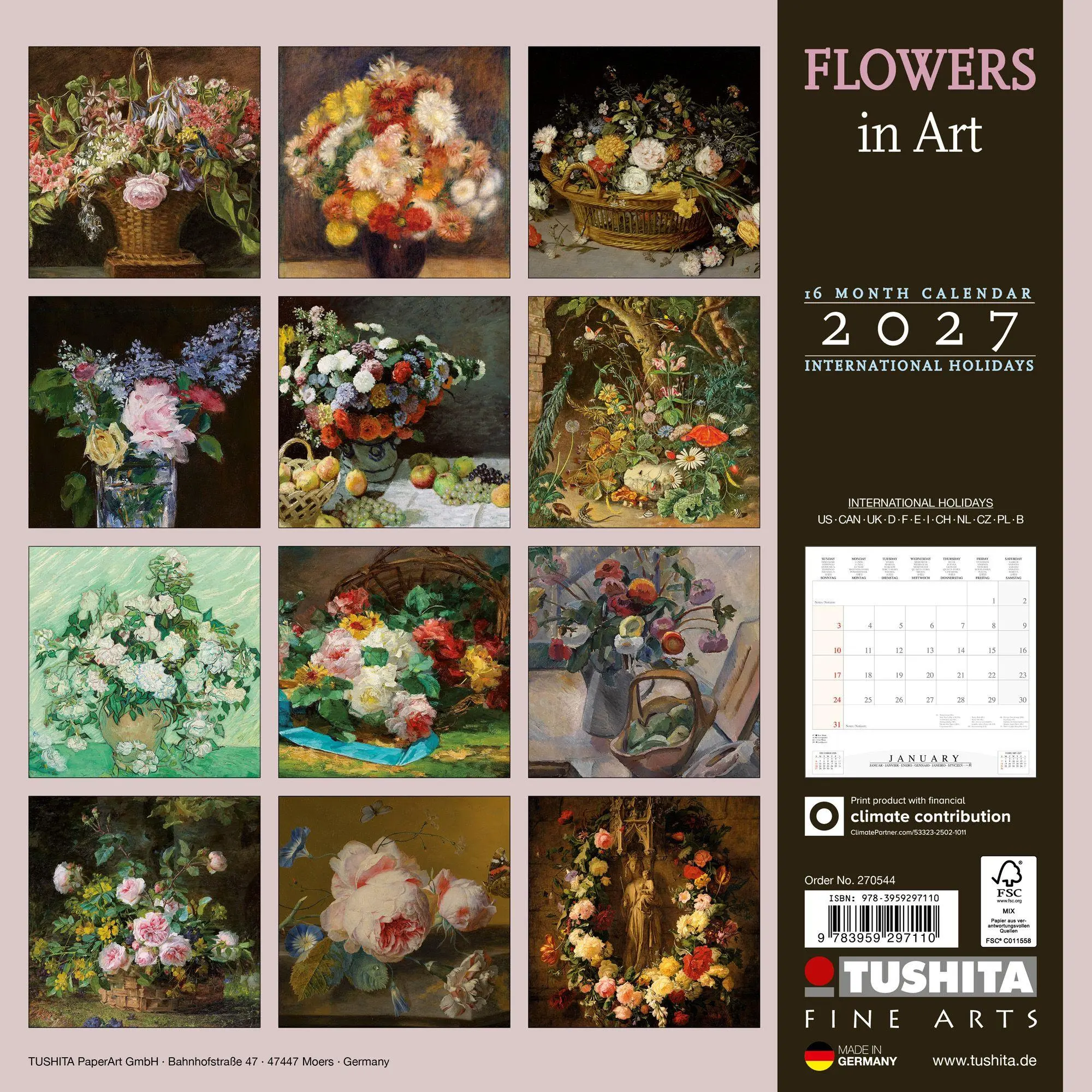 Bild: 9783959297110 | Flowers in Art 2027 | Kalender 2027 | Kalender | 28 S. | Englisch
