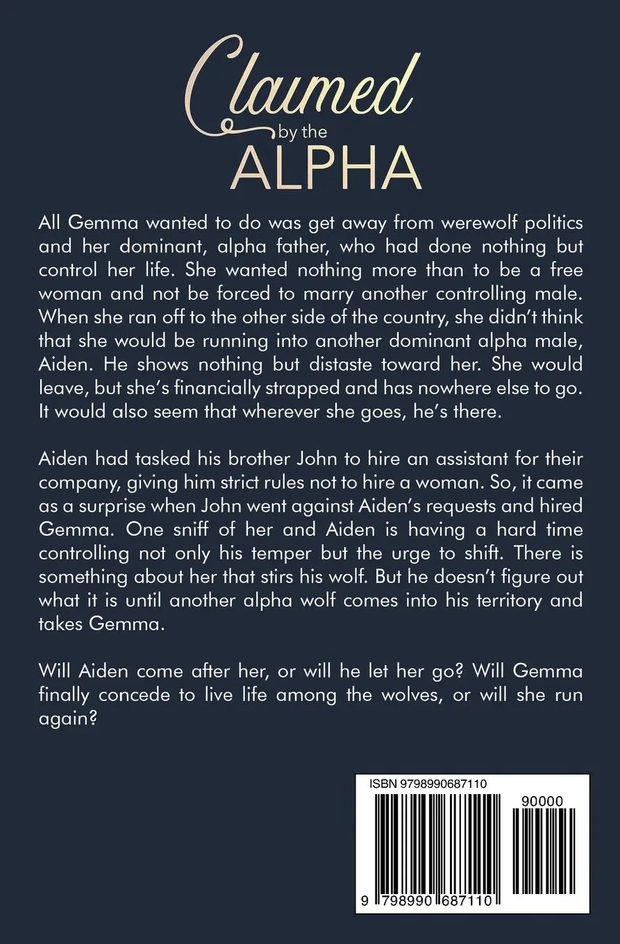 Rückseite: 9798990687110 | Claimed by the Alpha | An Alpha Werewolf Romance | J. Raven Wilde