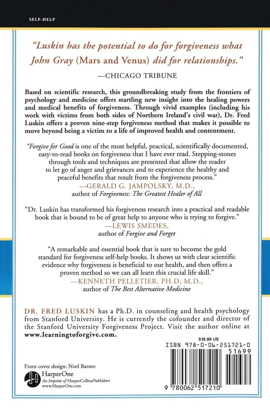 Rückseite: 9780062517210 | Forgive for Good | Frederic Luskin | Taschenbuch | Englisch | 2003