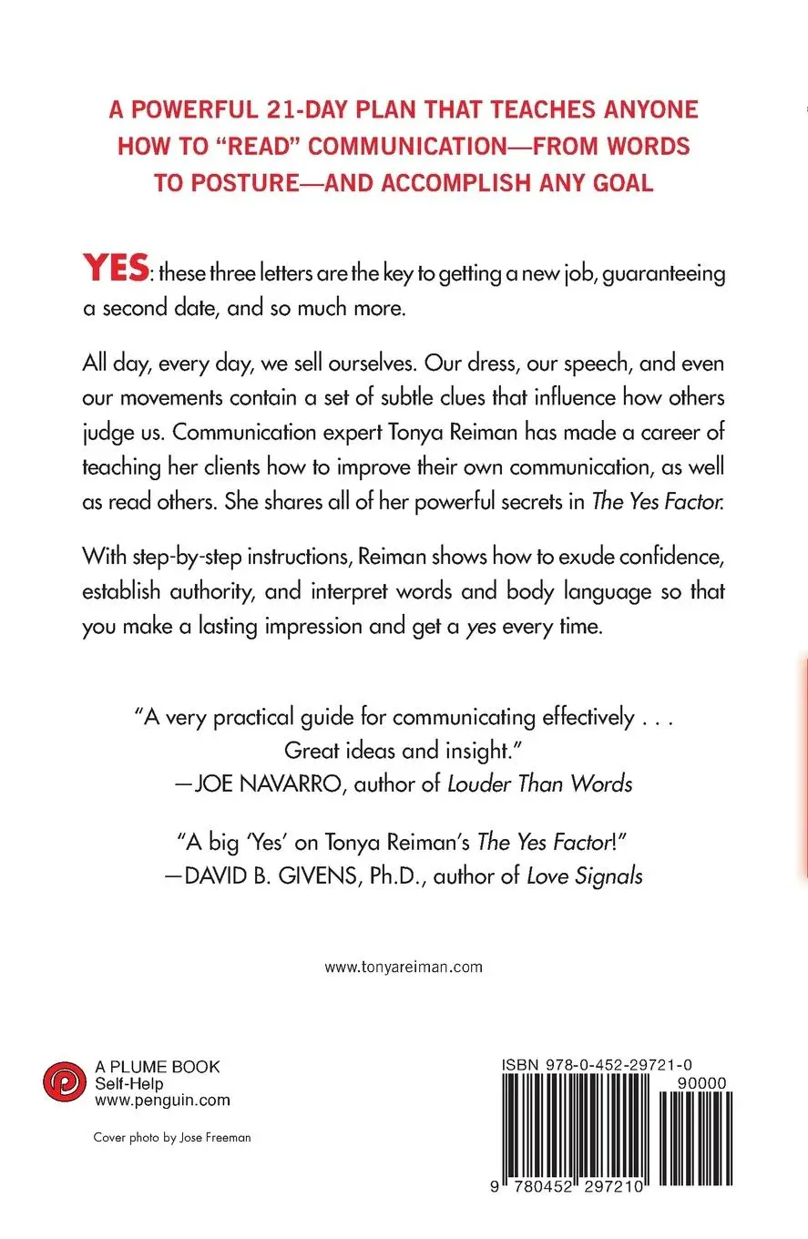 Rückseite: 9780452297210 | The Yes Factor | Get What You Want. Say What You Mean. | Tonya Reiman