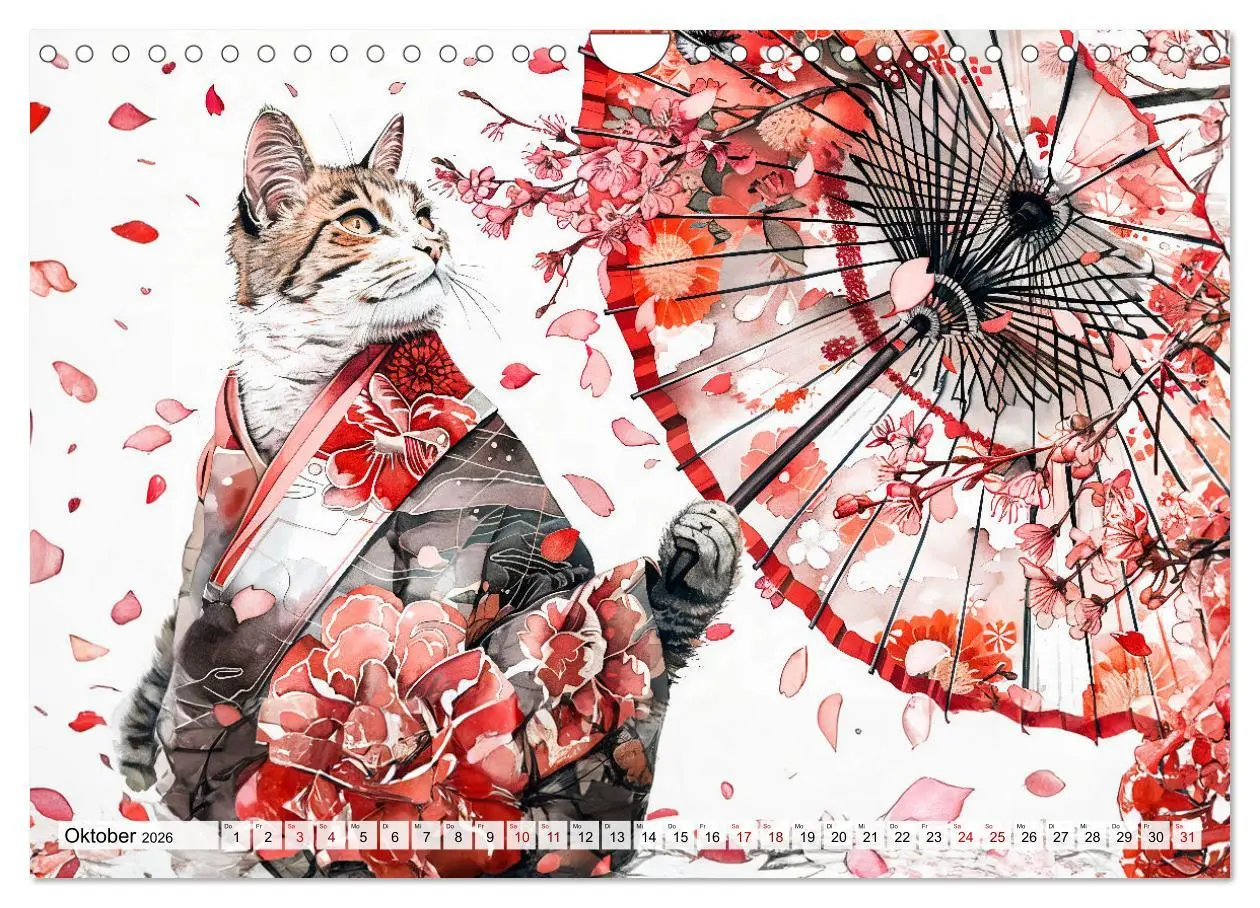 Bild: 9783457327210 | Geisha-Katzen - Mit Blüten, Schirm und Bambus im Japanstil...