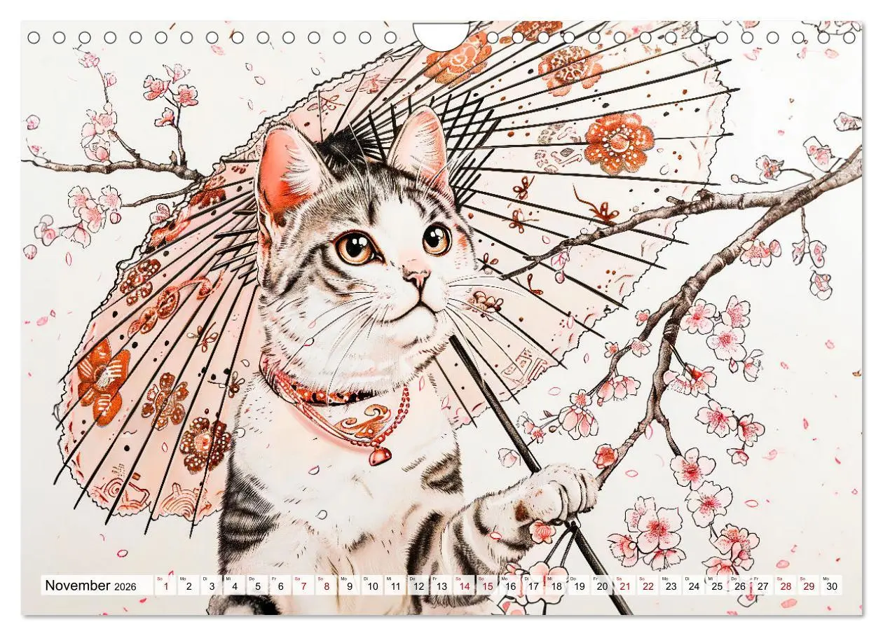 Bild: 9783457327210 | Geisha-Katzen - Mit Blüten, Schirm und Bambus im Japanstil...