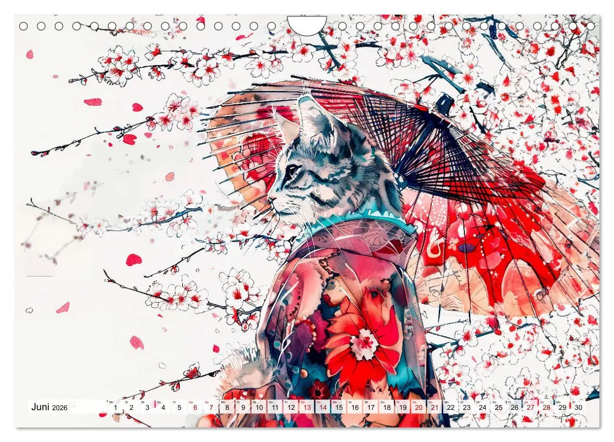 Bild: 9783457327210 | Geisha-Katzen - Mit Blüten, Schirm und Bambus im Japanstil...