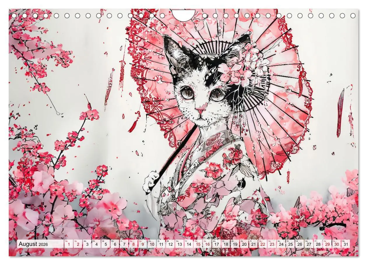 Bild: 9783457327210 | Geisha-Katzen - Mit Blüten, Schirm und Bambus im Japanstil...