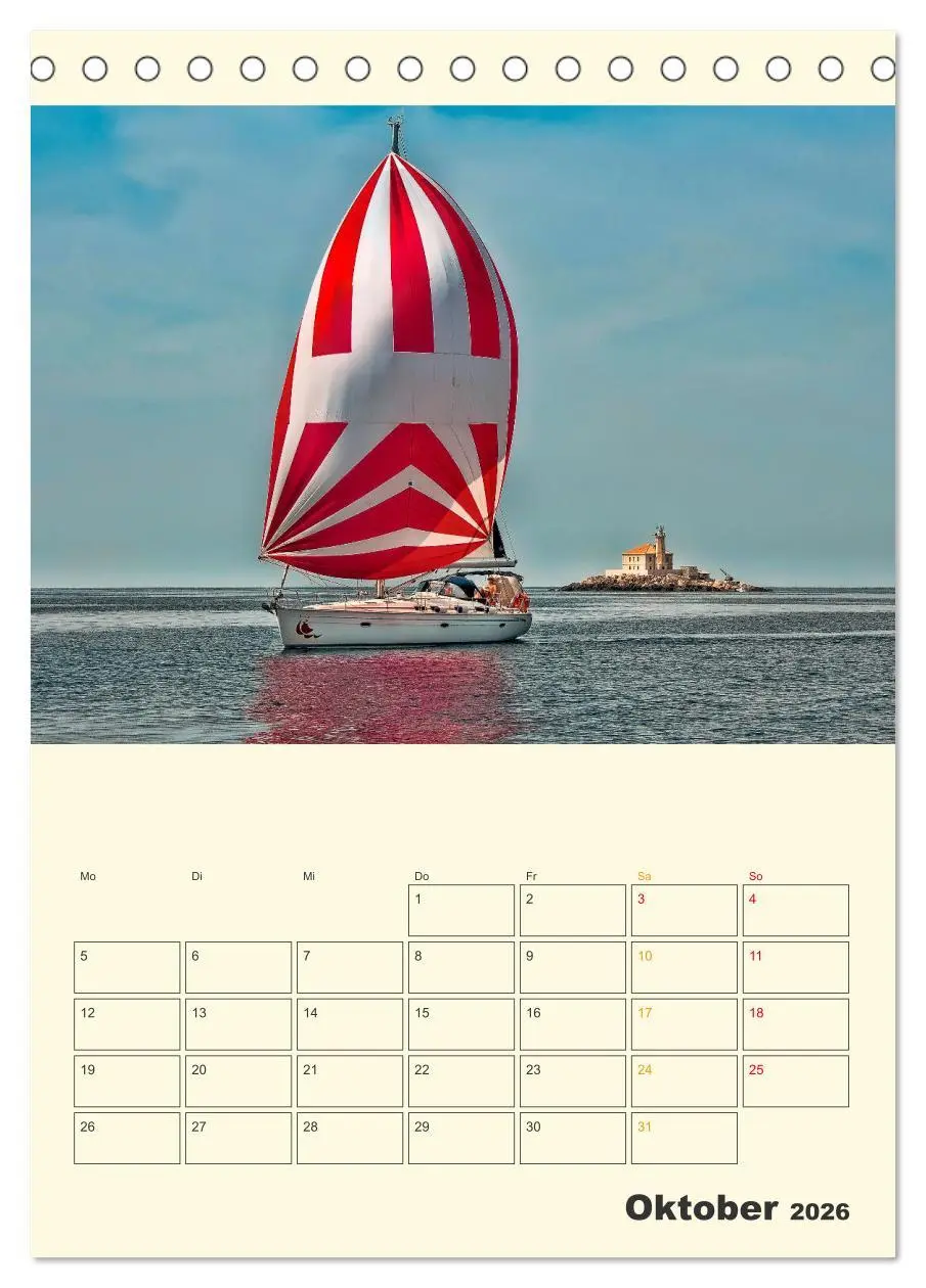 Bild: 9783516347210 | Segeln bis zum Horizont (Tischkalender 2026 DIN A5 hoch), CALVENDO...