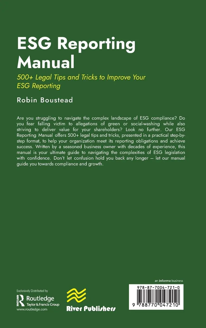 Rückseite: 9788770047210 | ESG Reporting Manual | Robin Boustead | Buch | Englisch | 2025