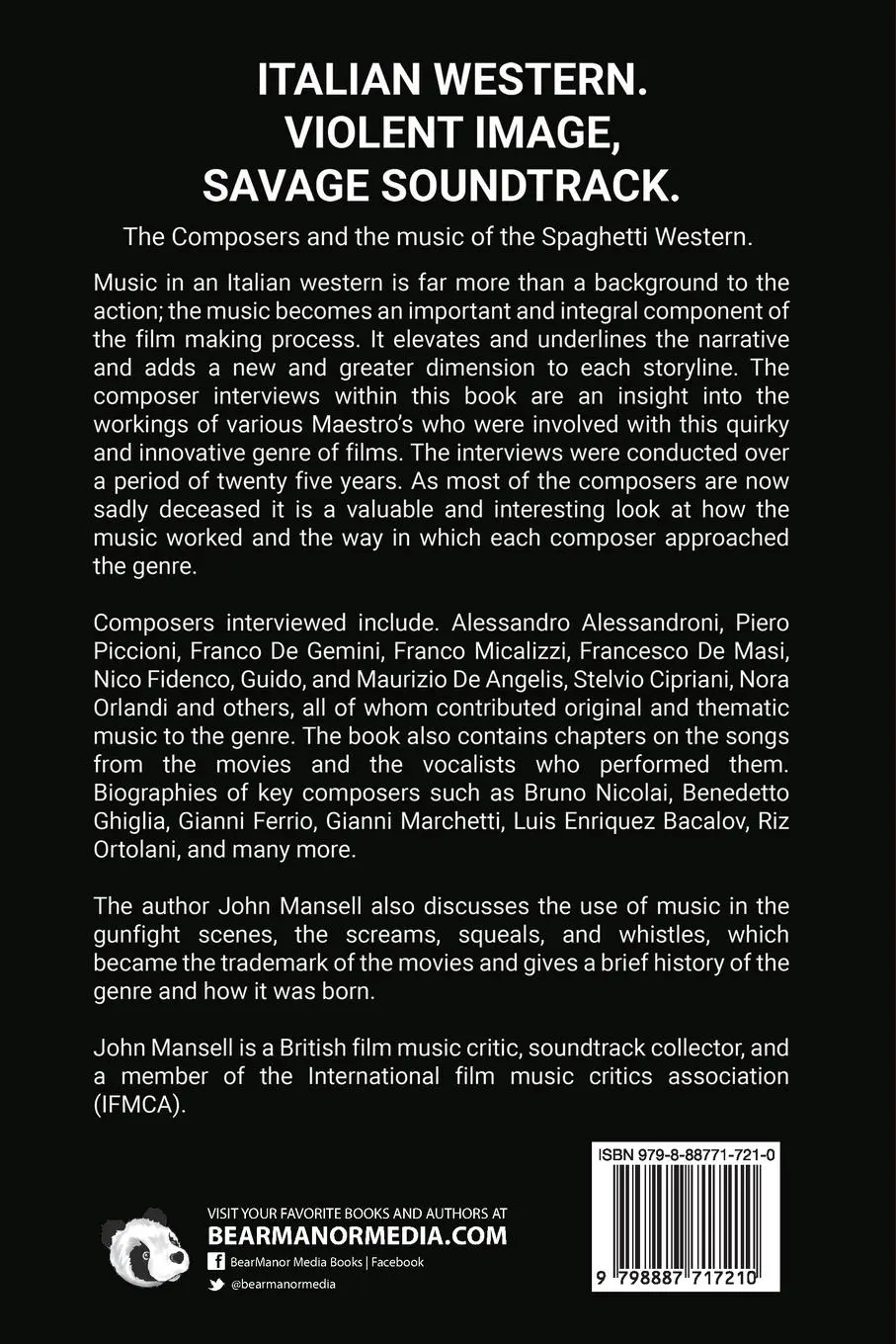 Rückseite: 9798887717210 | Italian Western - Violent Image - Savage Soundtrack - The Music of...