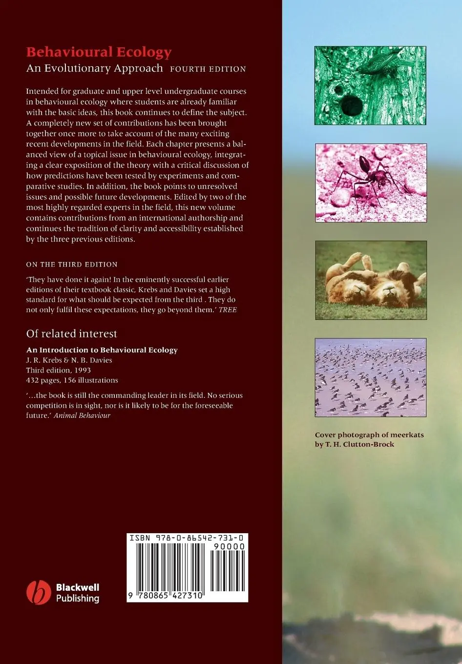 Rückseite: 9780865427310 | Behavioural Ecology | An Evolutionary Approach | John R Krebs (u. a.)