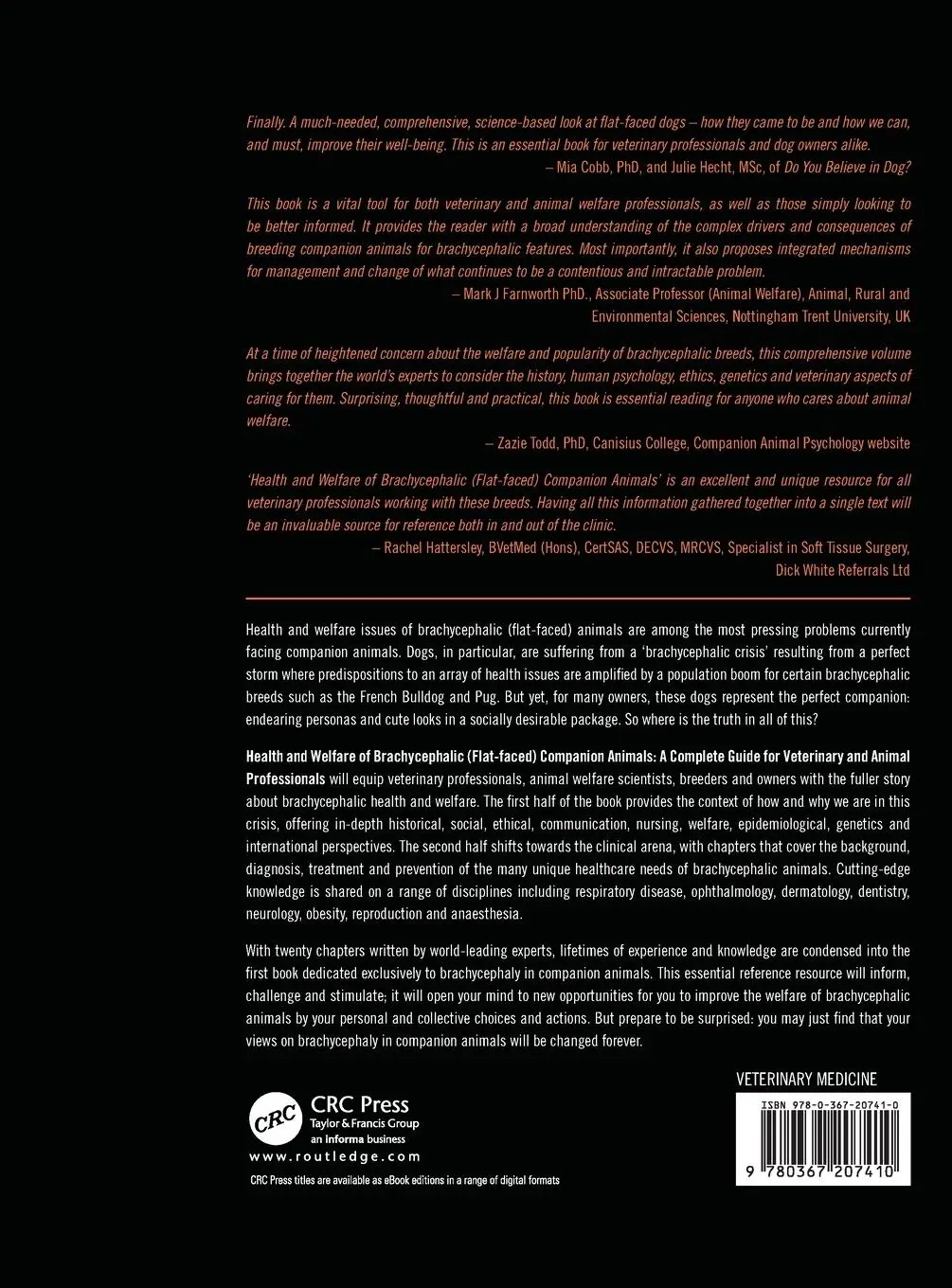 Rückseite: 9780367207410 | Health and Welfare of Brachycephalic (Flat-faced) Companion Animals