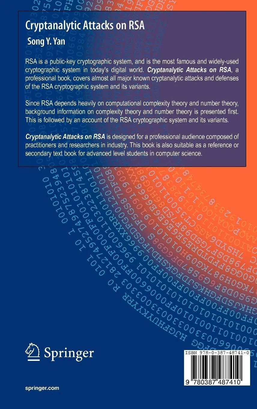 Rückseite: 9780387487410 | Cryptanalytic Attacks on RSA | Song Y. Yan | Buch | xx | Englisch