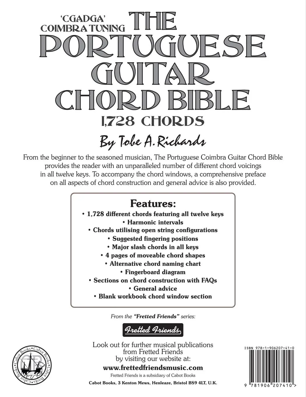 Rückseite: 9781906207410 | The Portuguese Guitar Chord Bible | Coimbra Tuning 1,728 Chords | Buch