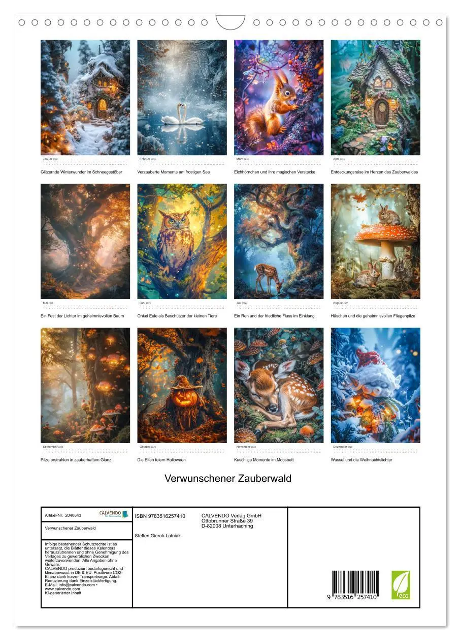Bild: 9783516257410 | Verwunschener Zauberwald (Wandkalender 2026 DIN A3 hoch), CALVENDO...
