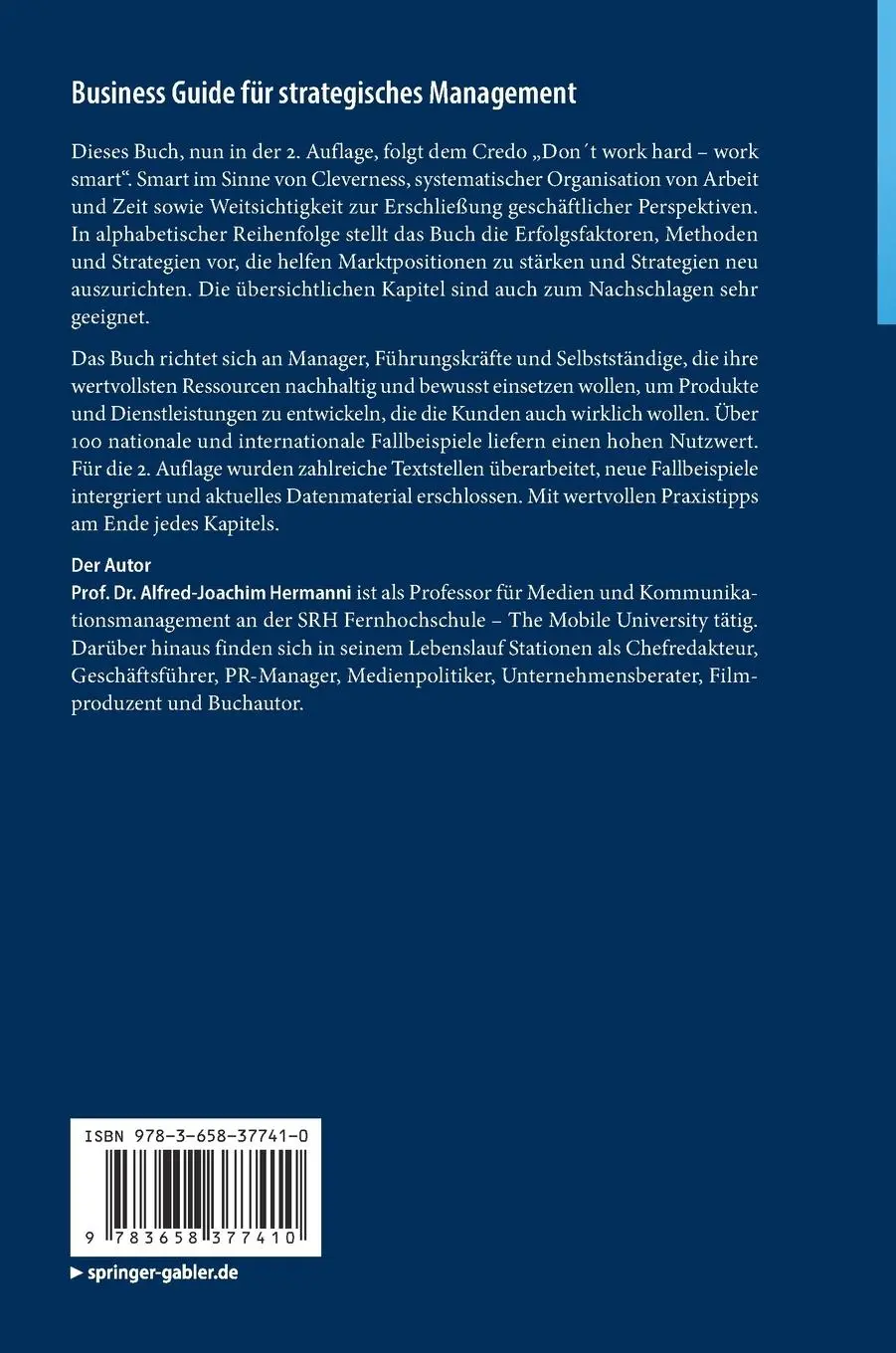 Rückseite: 9783658377410 | Business Guide für strategisches Management | Alfred-Joachim Hermanni