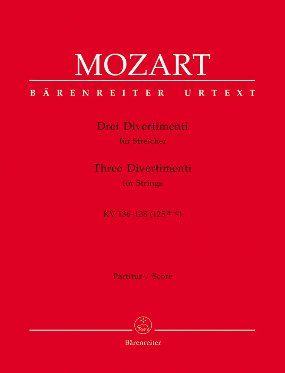 Cover: 9790006457410 | Three Divertimenti for Strings KV 136-138 | Full Score | Mozart