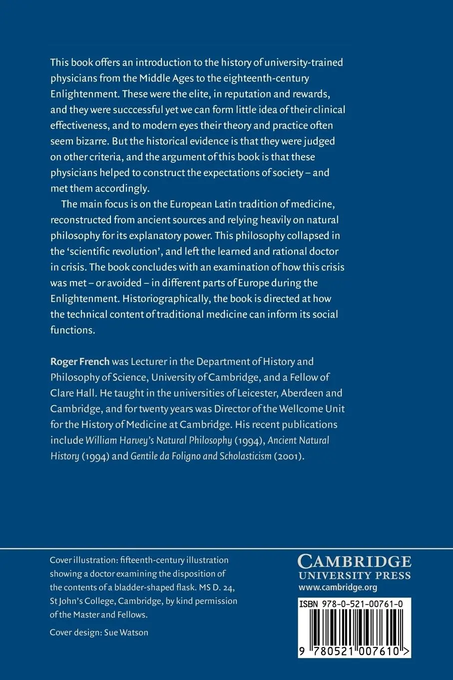 Rückseite: 9780521007610 | Medicine Before Science | Roger French (u. a.) | Taschenbuch | 2009