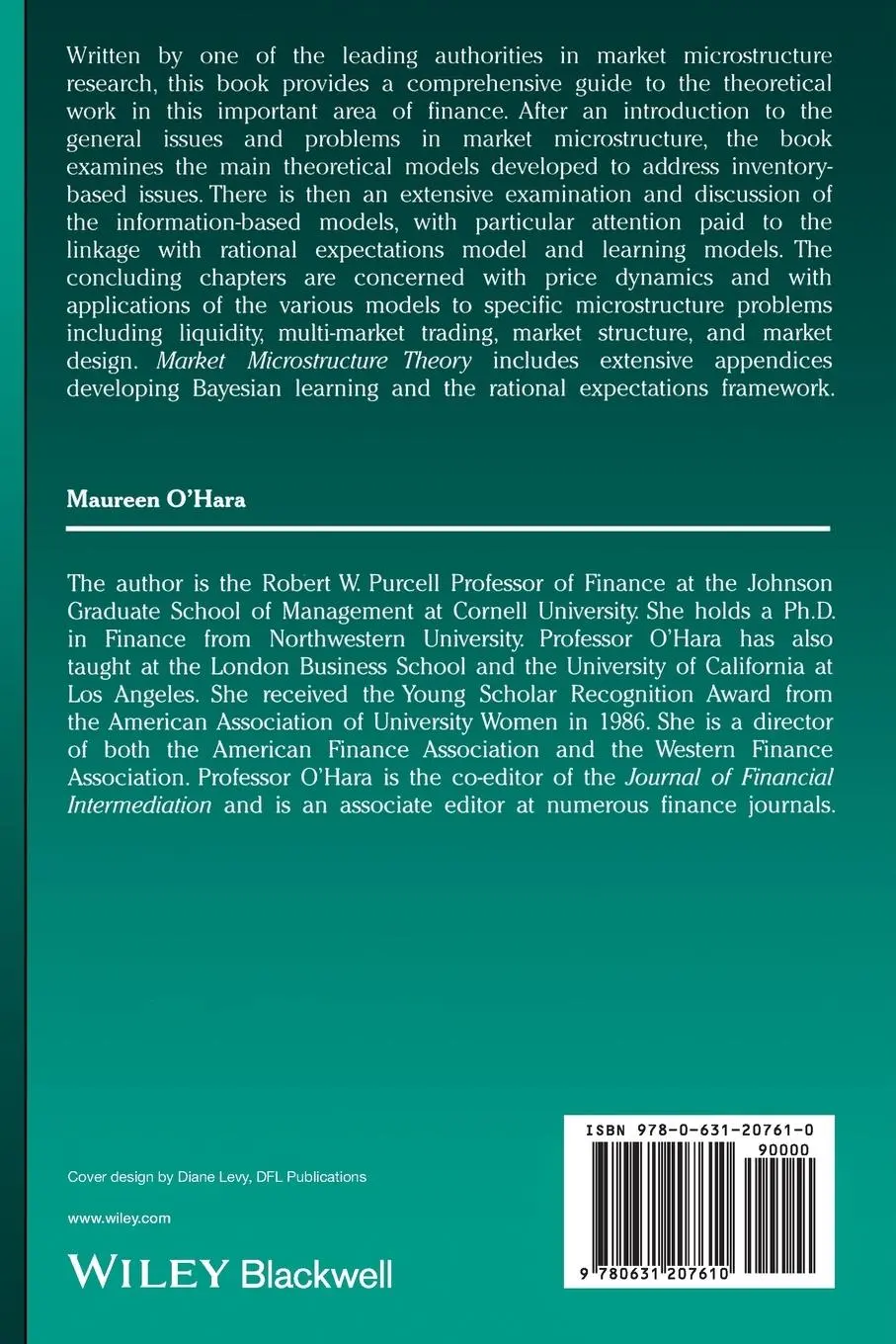 Rückseite: 9780631207610 | Market Microstructure Theory | Maureen O'Hara | Taschenbuch | Englisch
