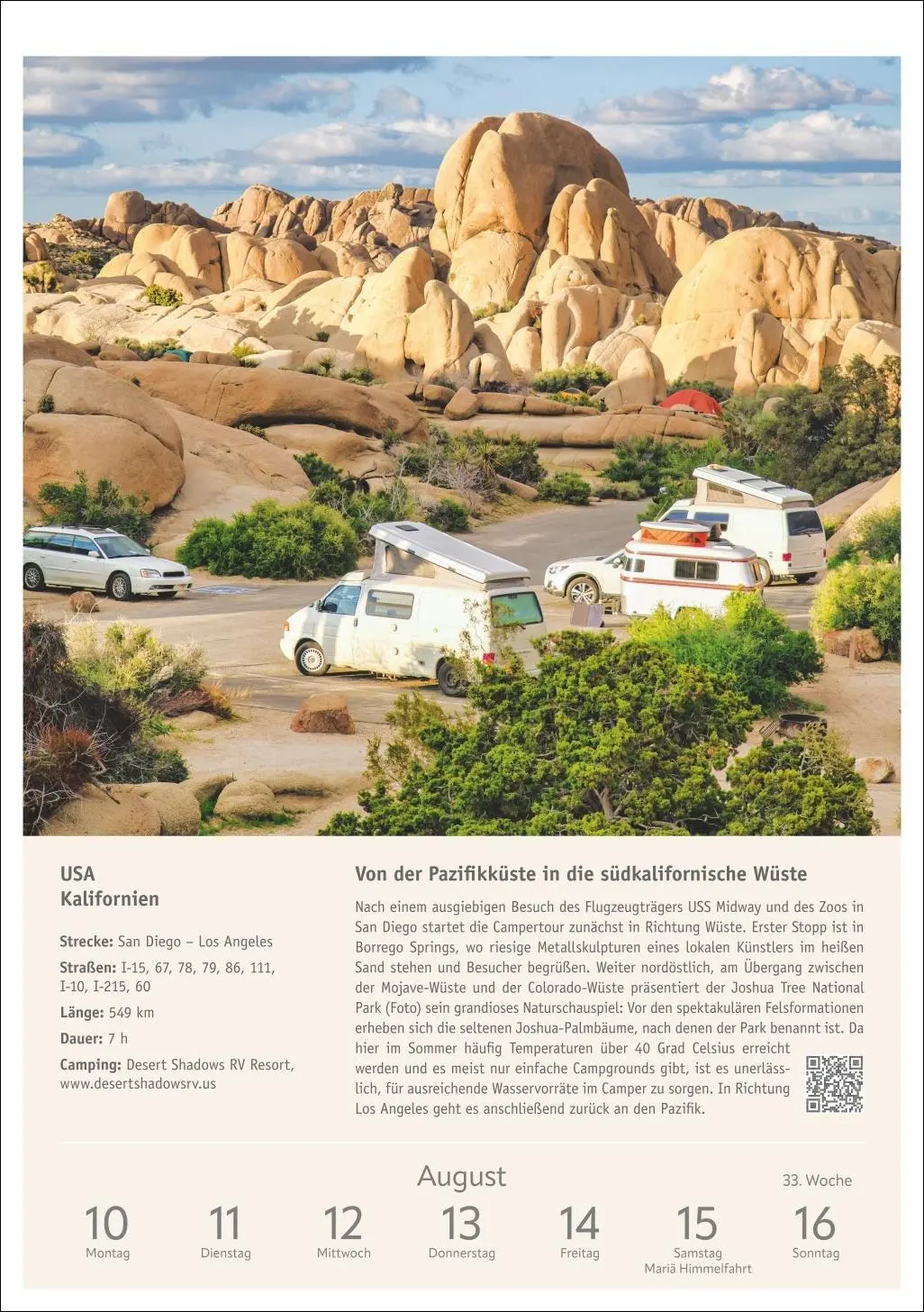Bild: 9783840037610 | Campinglust Wochen-Kulturkalender 2026 - 53 unvergessliche Touren