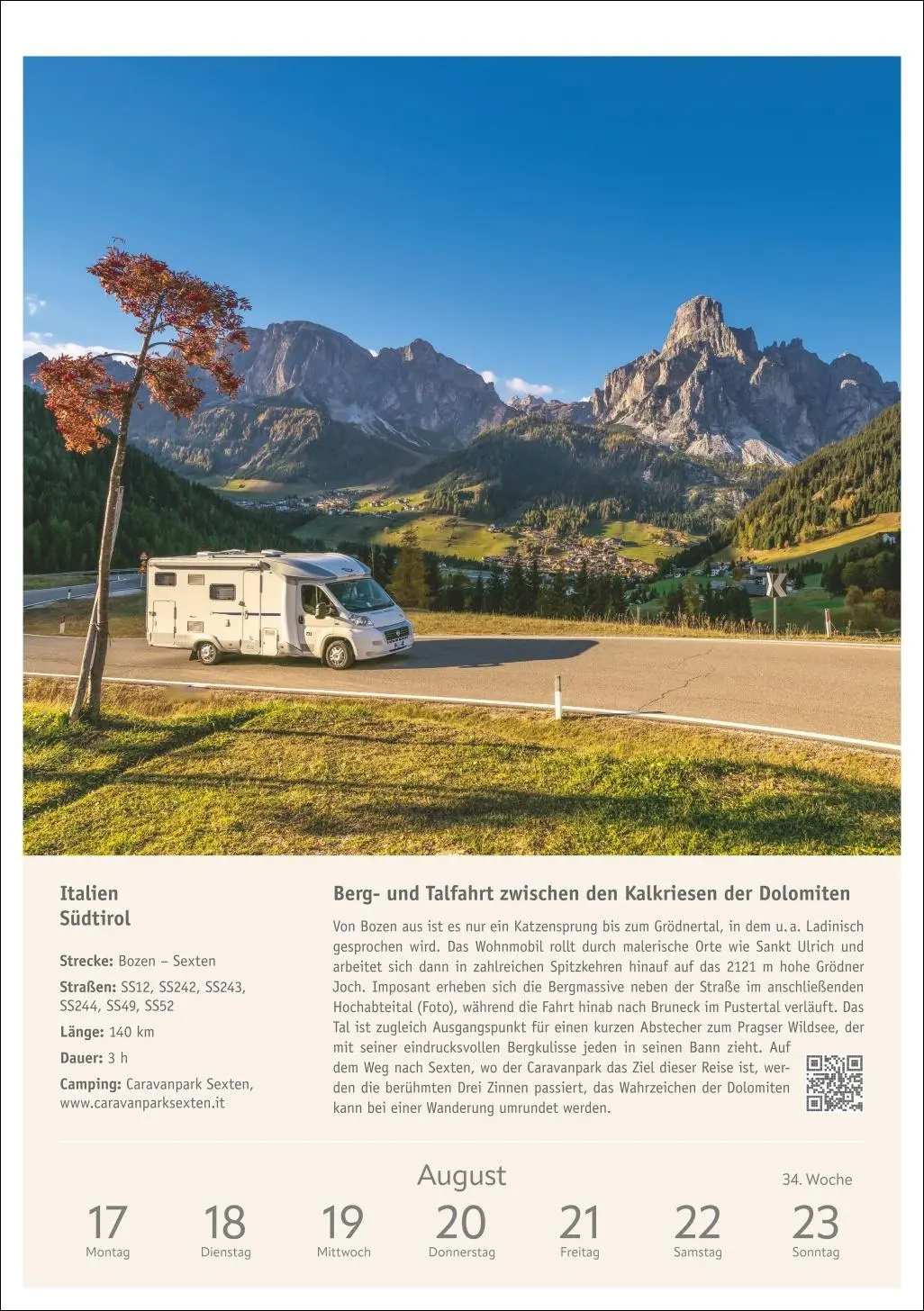 Bild: 9783840037610 | Campinglust Wochen-Kulturkalender 2026 - 53 unvergessliche Touren