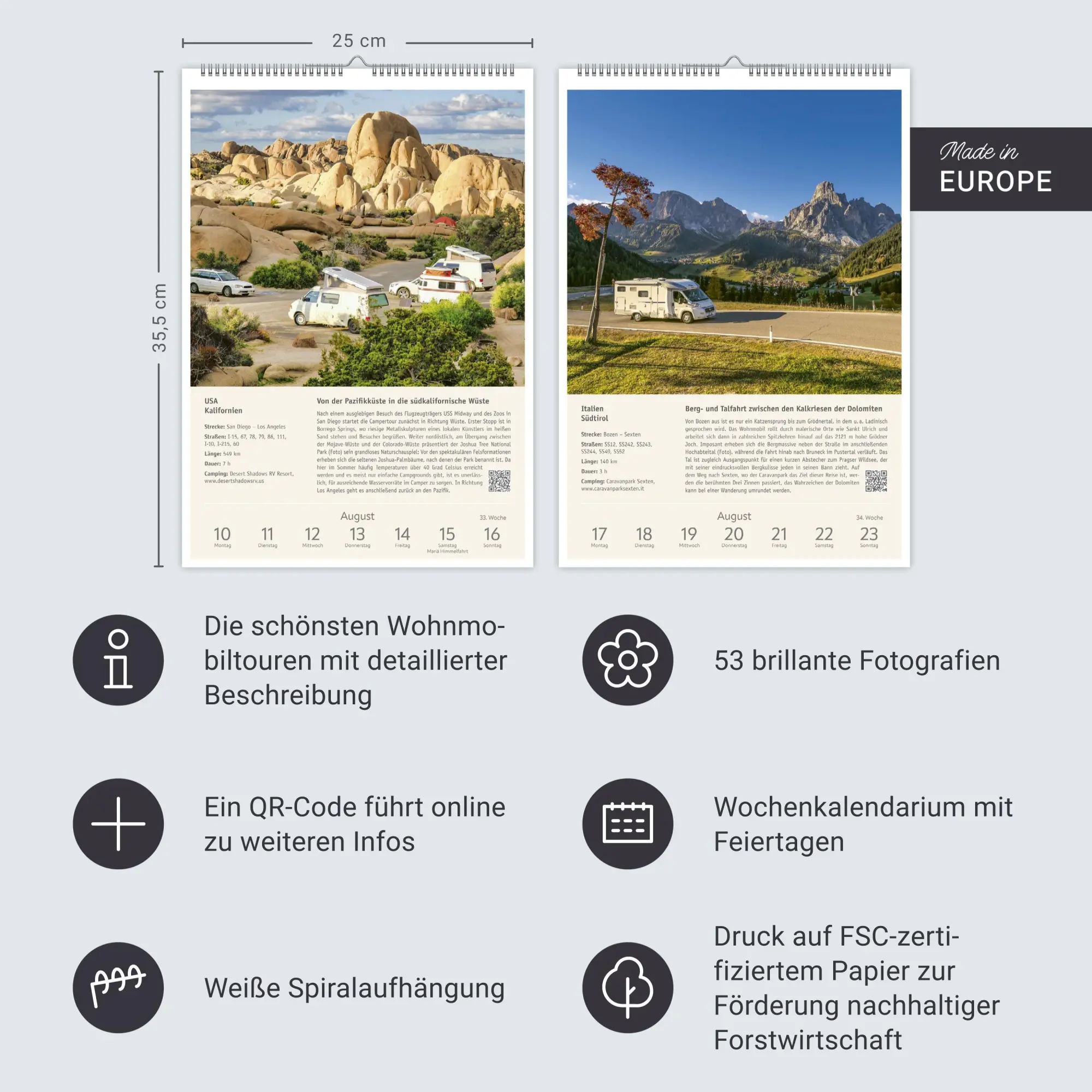 Bild: 9783840037610 | Campinglust Wochen-Kulturkalender 2026 - 53 unvergessliche Touren