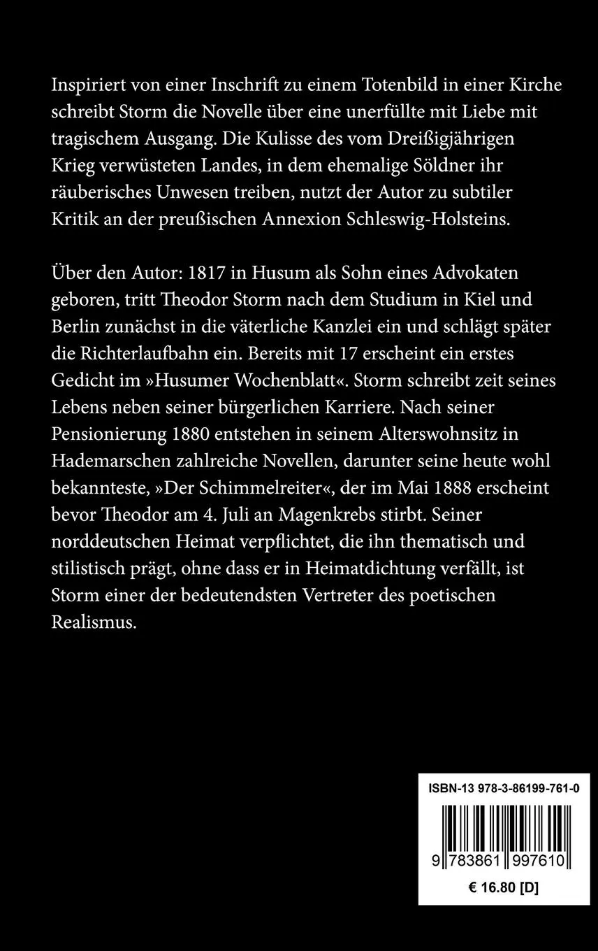 Rückseite: 9783861997610 | Aquis Submersus | Novelle | Theodor Storm | Buch | 72 S. | Deutsch