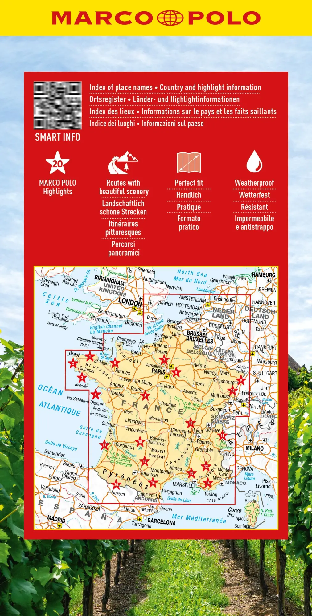 Rückseite: 9783575017710 | MARCO POLO Reisekarte Frankreich 1:950.000 | (Land-)Karte | Deutsch