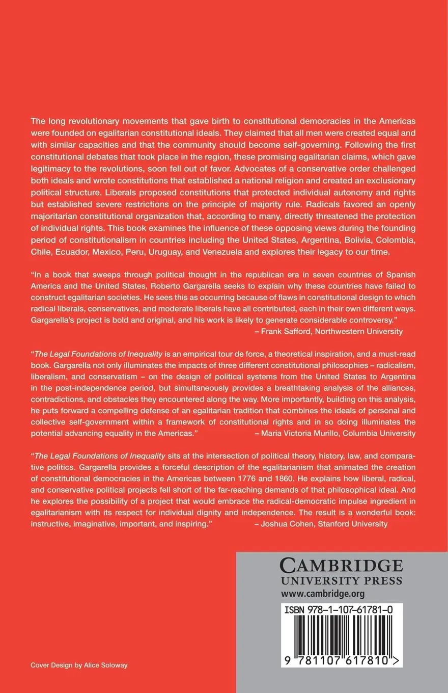 Rückseite: 9781107617810 | The Legal Foundations of Inequality | Roberto Gargarella | Taschenbuch