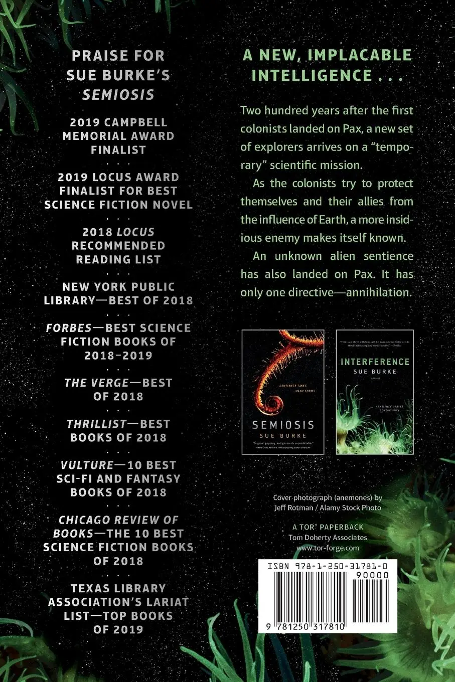 Rückseite: 9781250317810 | Interference | Sue Burke | Taschenbuch | Englisch | 2020 | Tor Trade