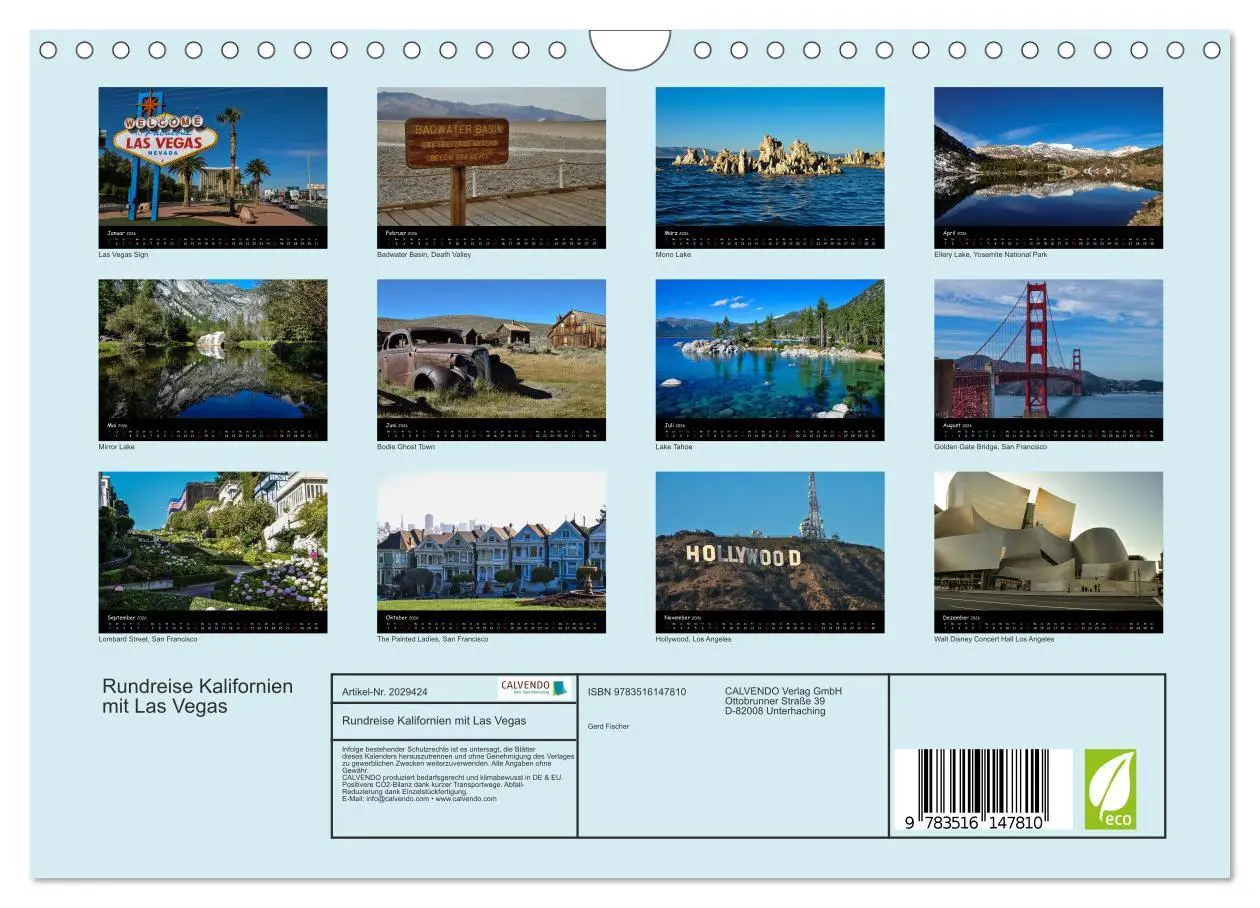 Bild: 9783516147810 | Rundreise Kalifornien mit Las Vegas (Wandkalender 2026 DIN A4...