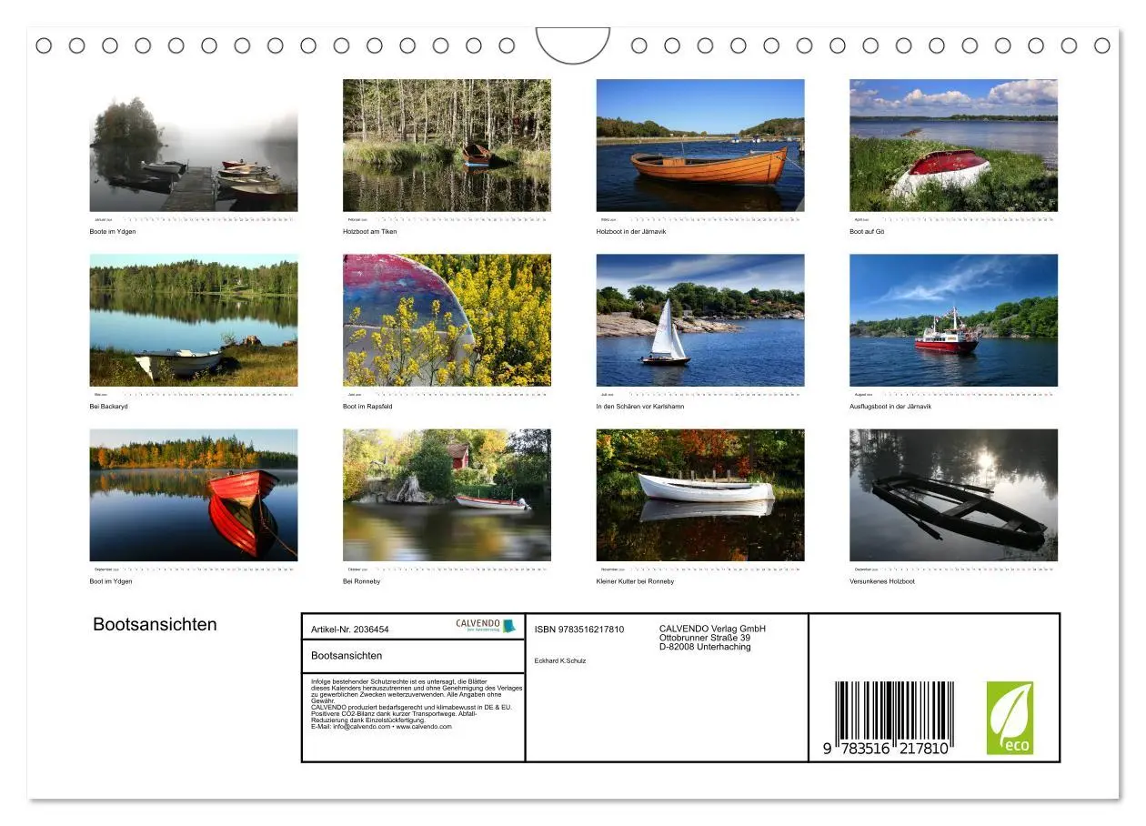 Bild: 9783516217810 | Bootsansichten (Wandkalender 2026 DIN A4 quer), CALVENDO...