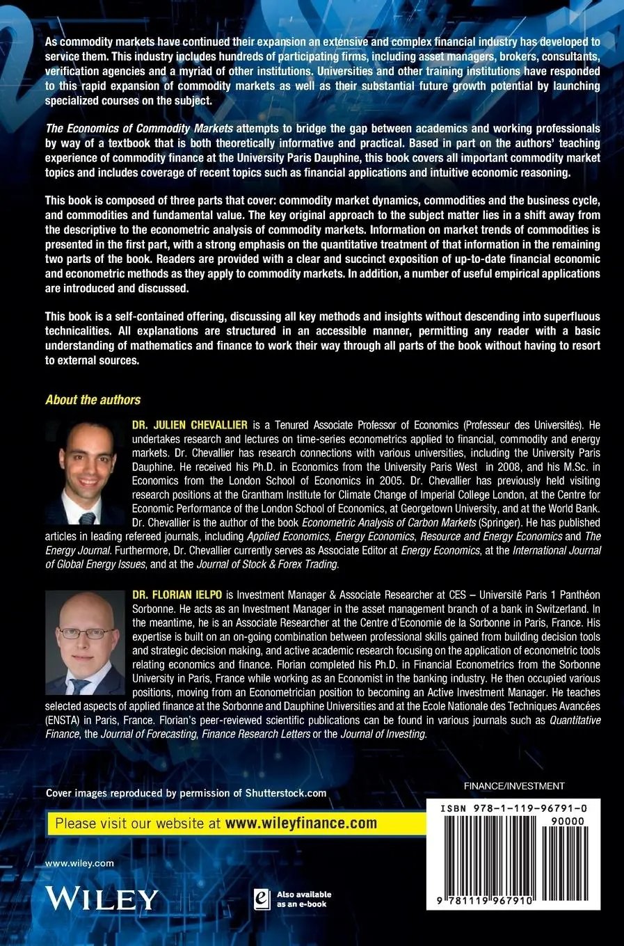 Rückseite: 9781119967910 | The Economics of Commodity Markets | Julien Chevallier (u. a.) | Buch