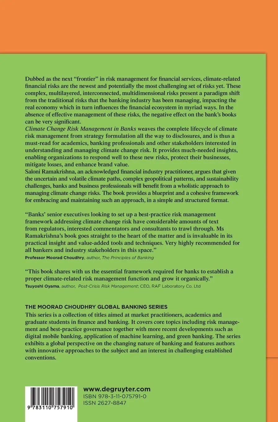 Rückseite: 9783110757910 | Climate Change Risk Management in Banks | The next paradigm | Buch