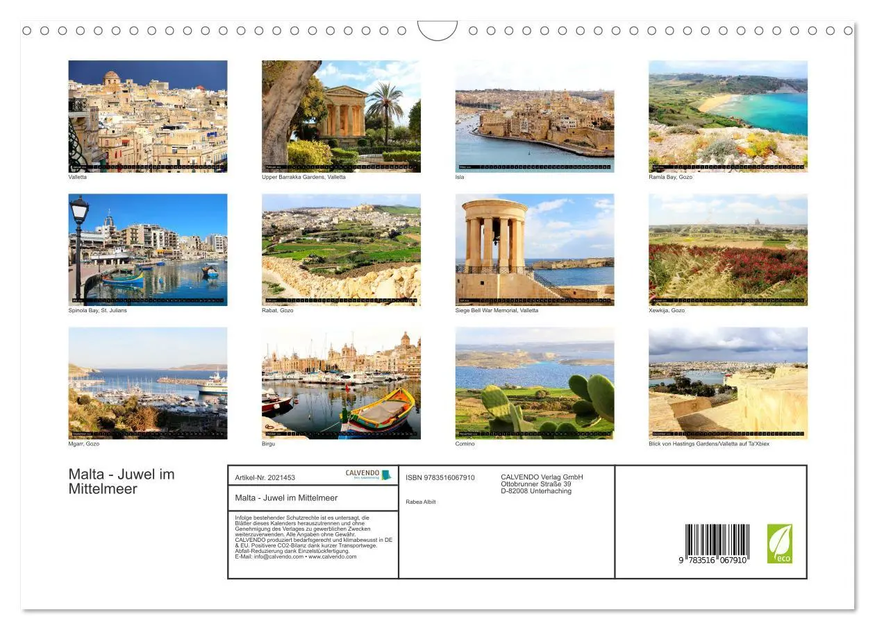 Bild: 9783516067910 | Malta - Juwel im Mittelmeer (Wandkalender 2026 DIN A3 quer),...