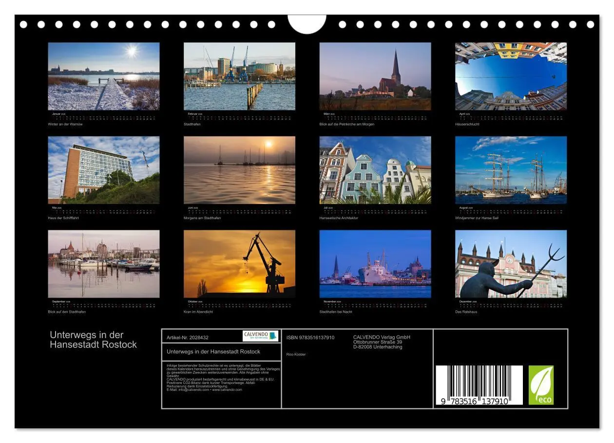 Bild: 9783516137910 | Unterwegs in der Hansestadt Rostock (Wandkalender 2026 DIN A4...