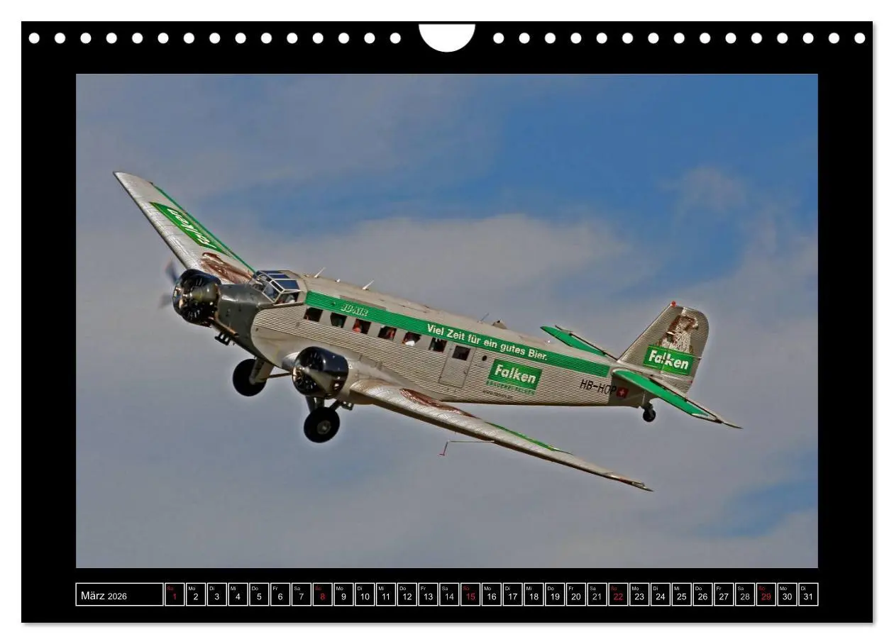 Bild: 9783516207910 | JU-AIR Ju-52 (Wandkalender 2026 DIN A4 quer), CALVENDO Monatskalender