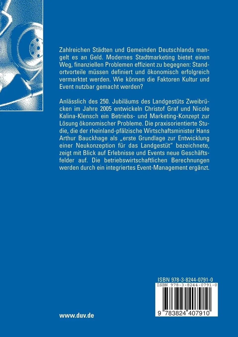 Rückseite: 9783824407910 | Standort-Marketing und Event-Management | Kalina-Klensch (u. a.) | xvi