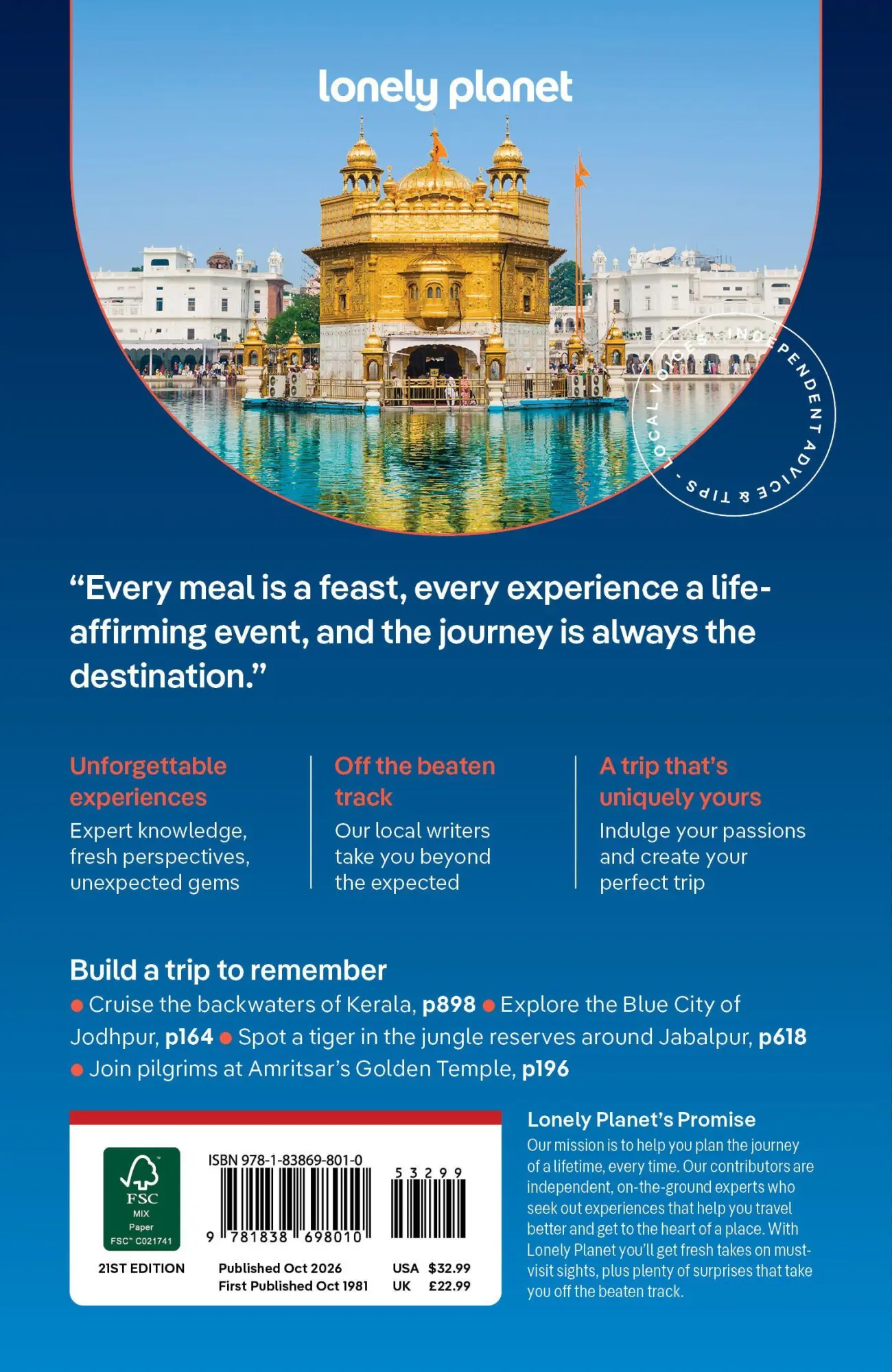 Bild: 9781838698010 | Lonely Planet India | Isabella Noble (u. a.) | Taschenbuch | Englisch