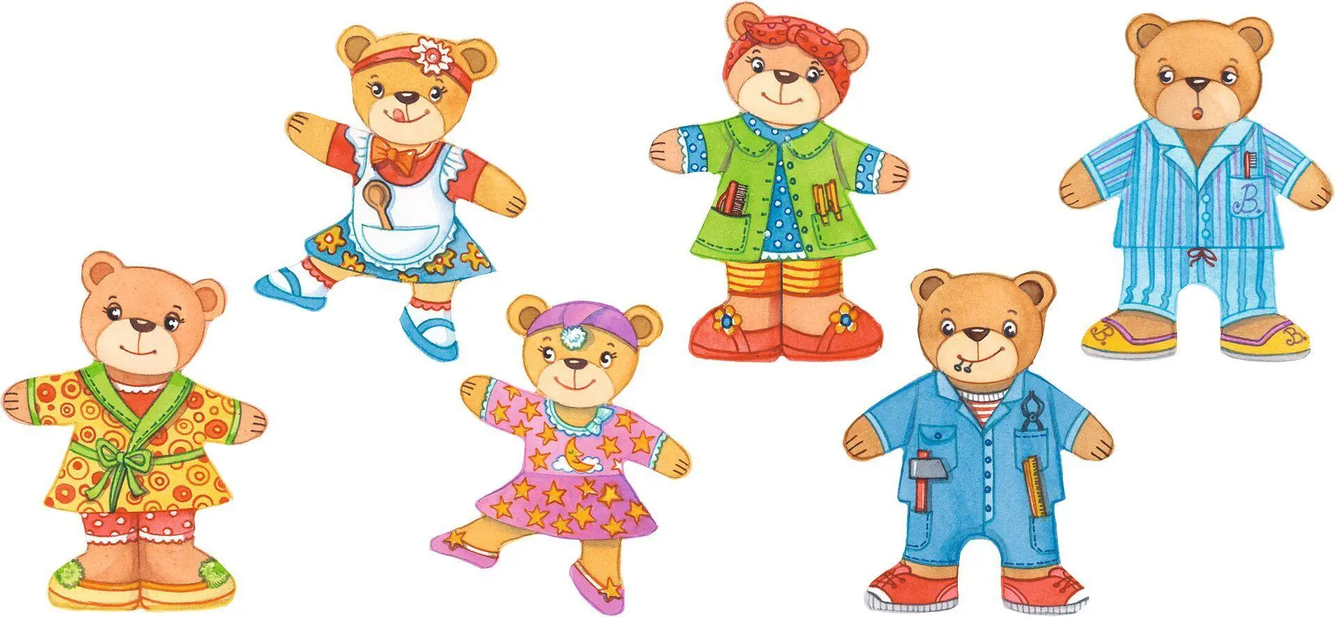 Cover: 4013594578110 | Anziehpuppenpuzzle Bärenfamilie, goki basic. | Spiel | 57811 | Deutsch