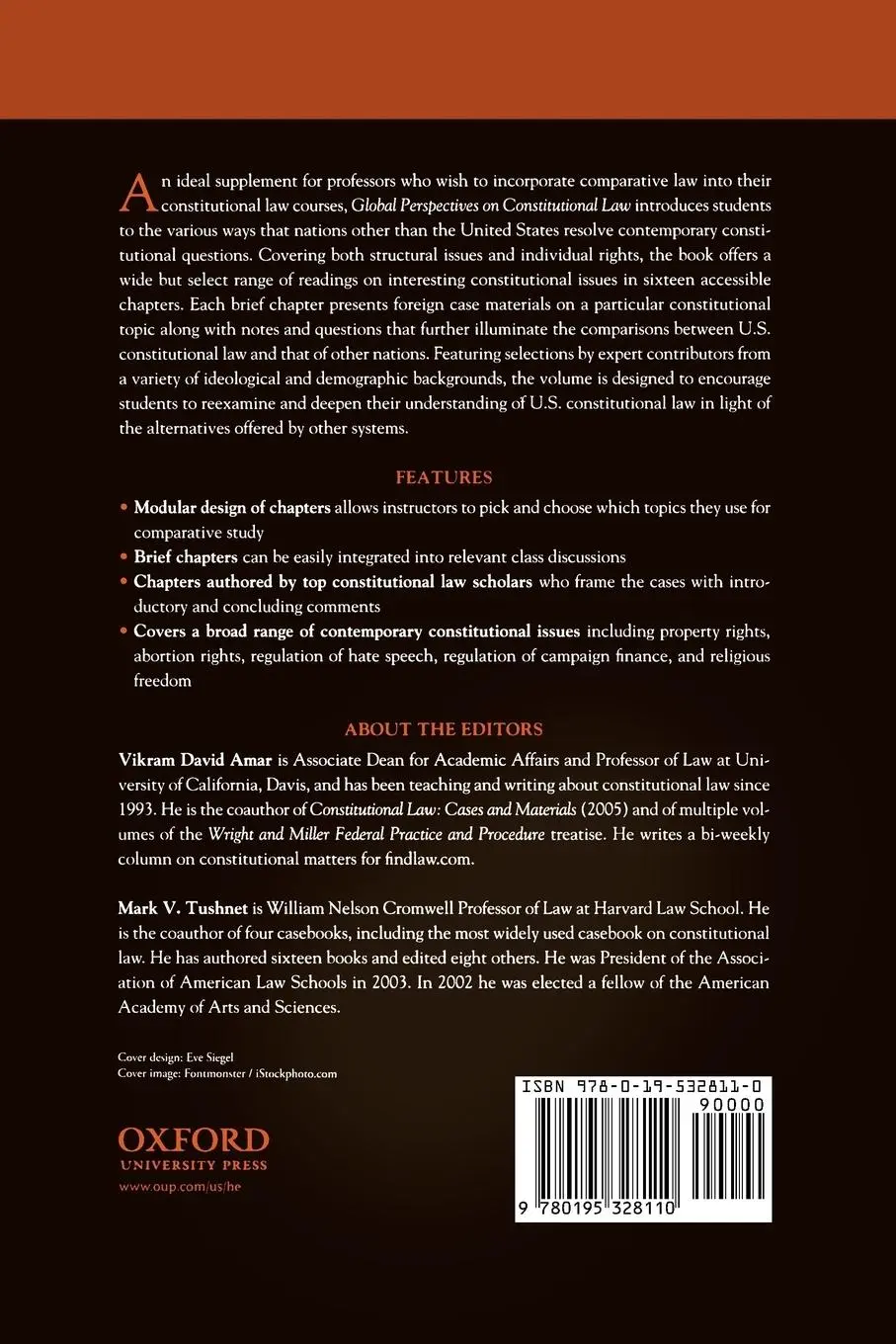 Rückseite: 9780195328110 | Global Perspectives on Constitutional Law | Vikram David Amar (u. a.)