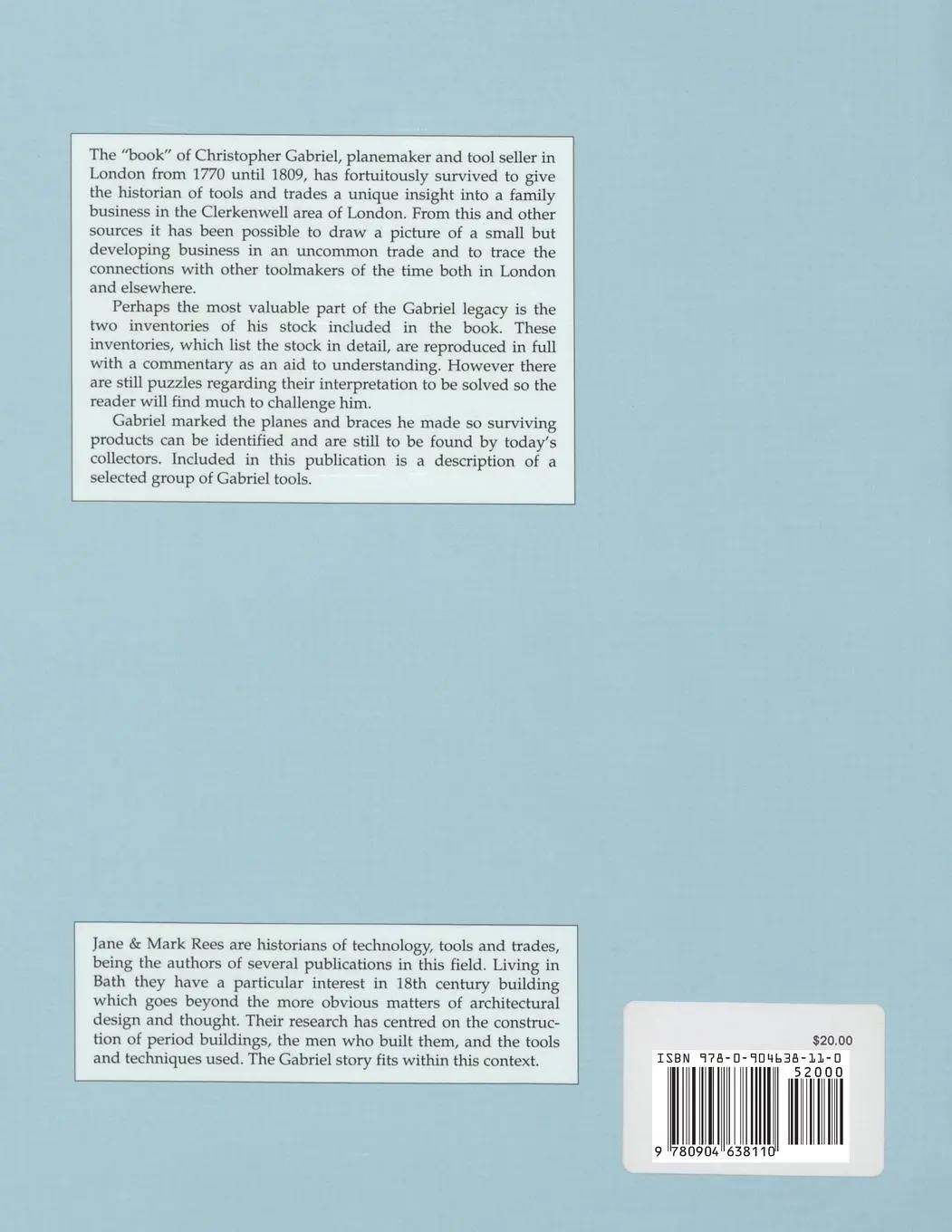 Rückseite: 9780904638110 | Christopher Gabriel and the Tool Trade in 18th Century London...