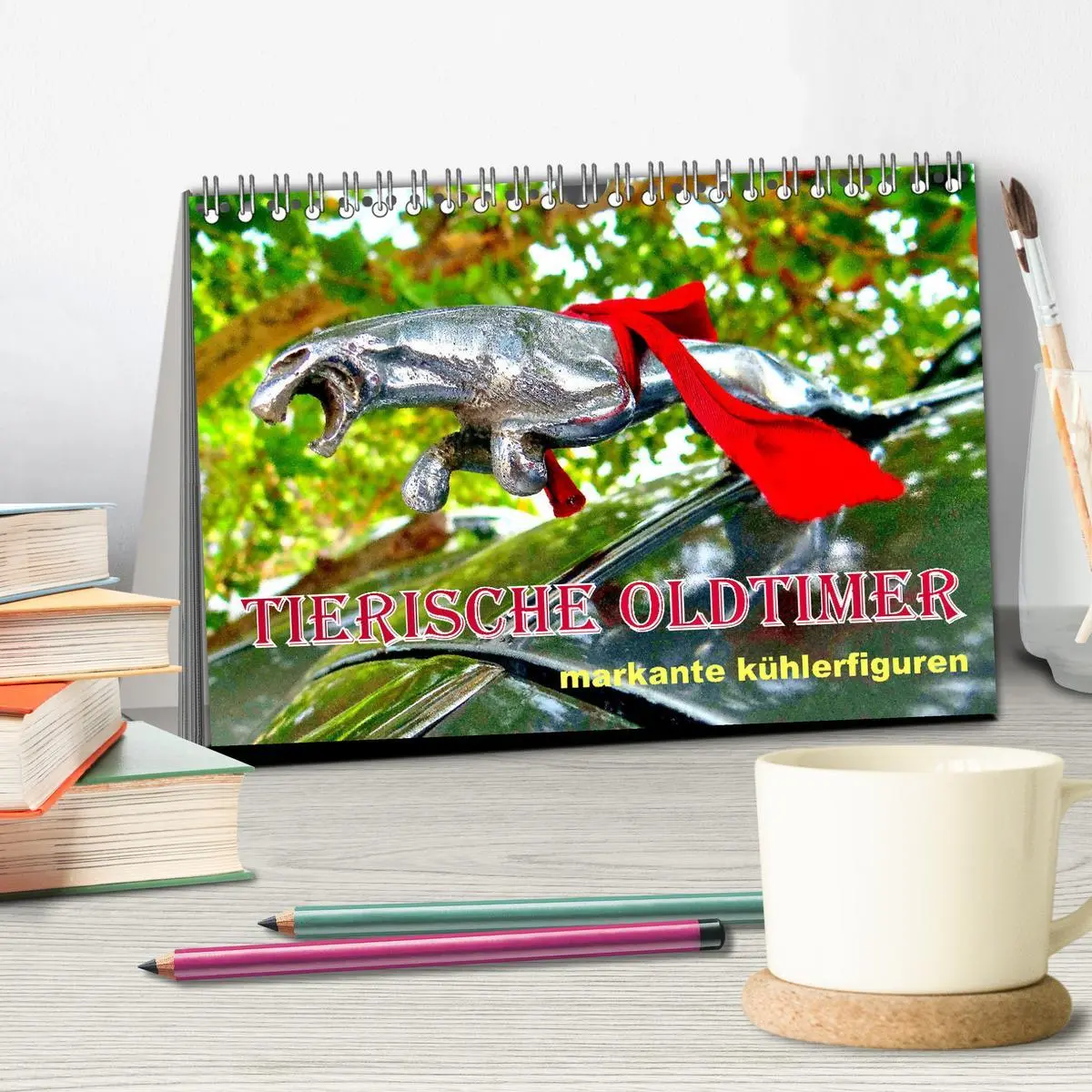 Bild: 9783457548110 | Tierische Oldtimer - Markante Kühlerfiguren (Tischkalender 2026 DIN...