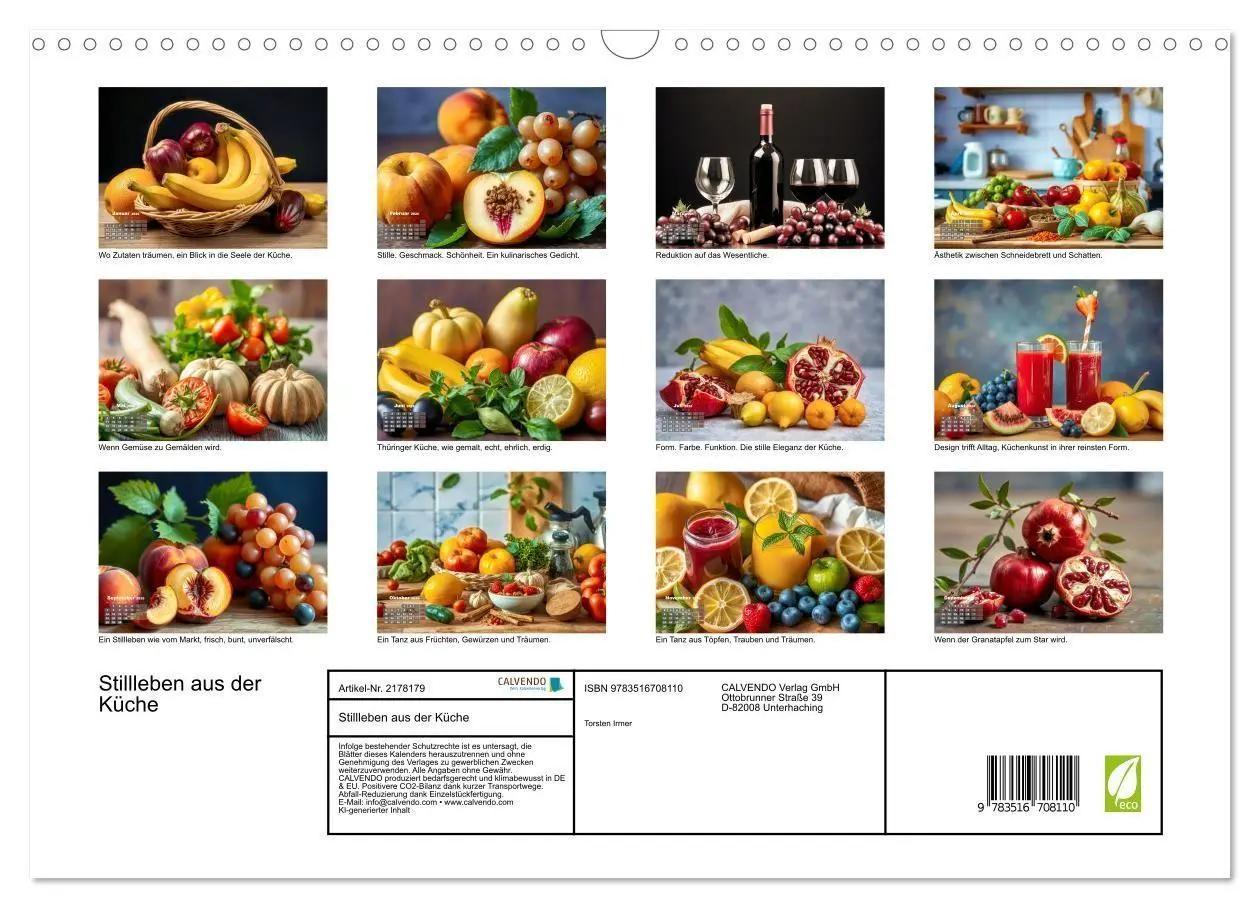 Bild: 9783516708110 | Stillleben aus der Küche (Wandkalender 2026 DIN A3 quer), CALVENDO...