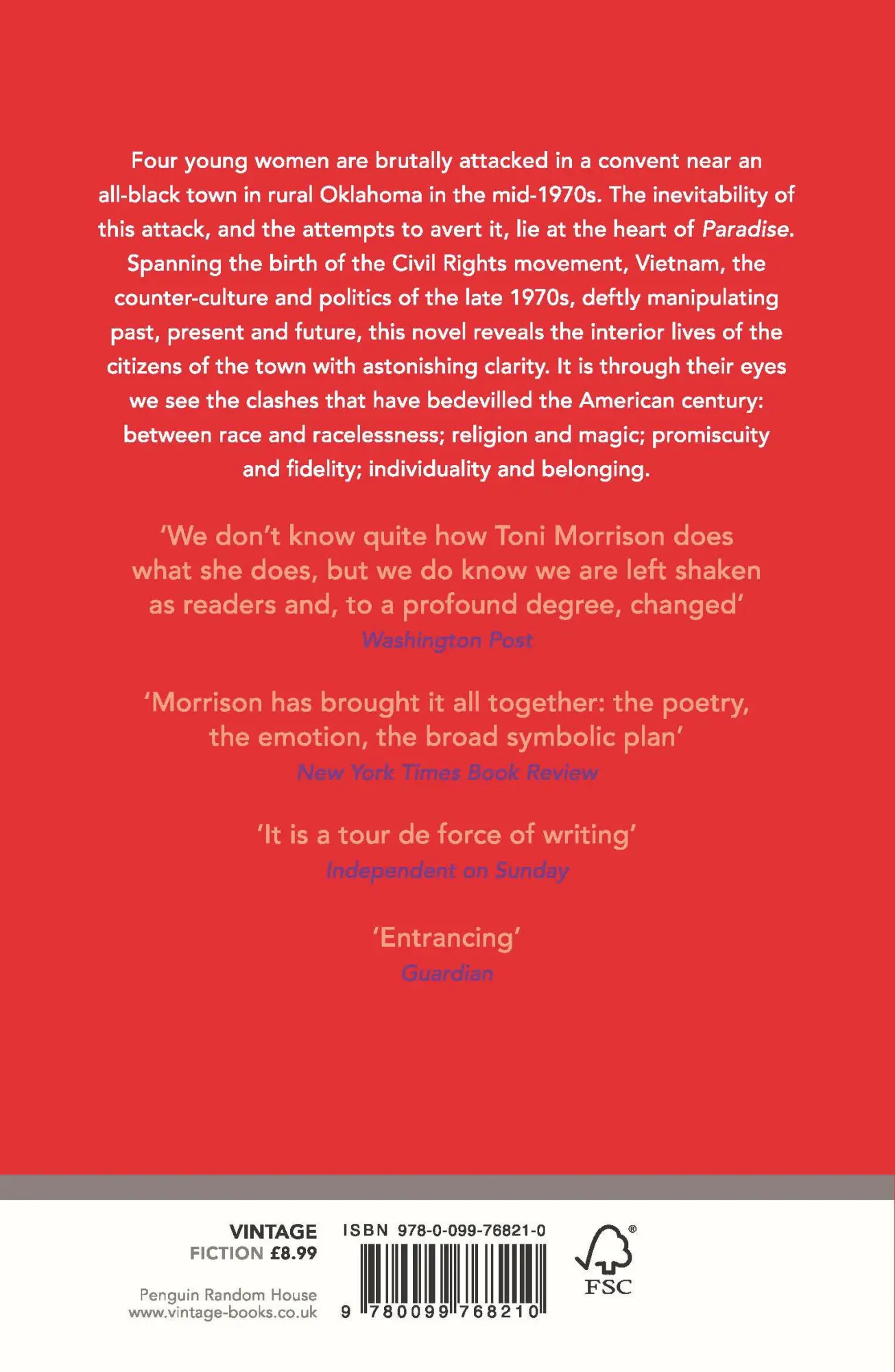 Rückseite: 9780099768210 | Paradise | Toni Morrison | Taschenbuch | 318 S. | Englisch | 1999