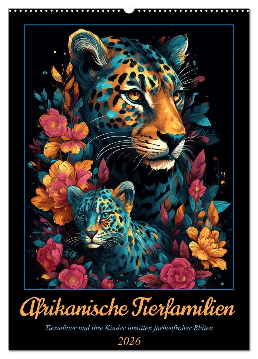 Cover: 9783516318210 | Afrikanische Tierfamilien (Wandkalender 2026 DIN A2 hoch), CALVENDO...