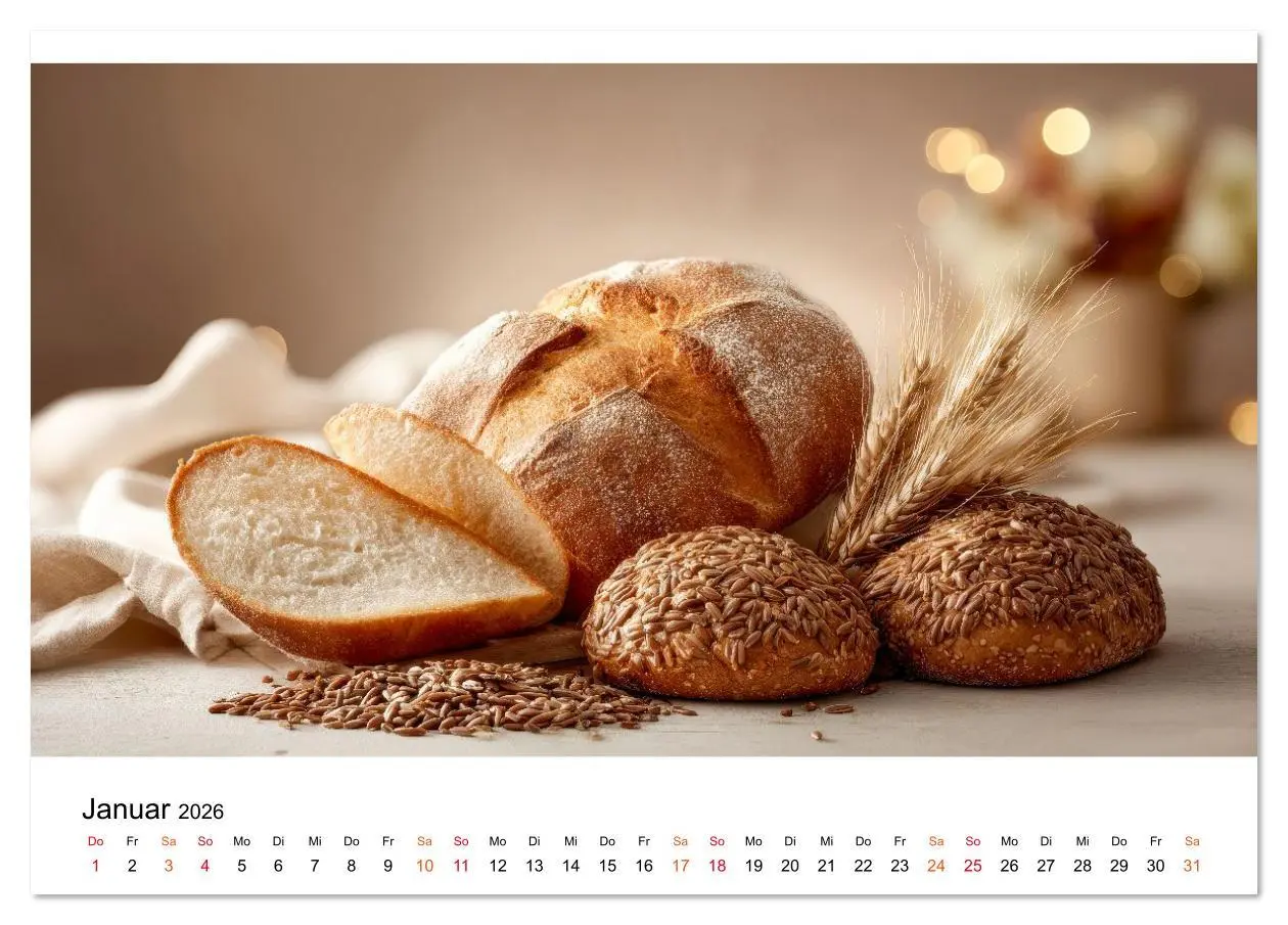 Bild: 9783516628210 | Küchenkalender Brot (Tischkalender 2026 DIN A5 quer), CALVENDO...