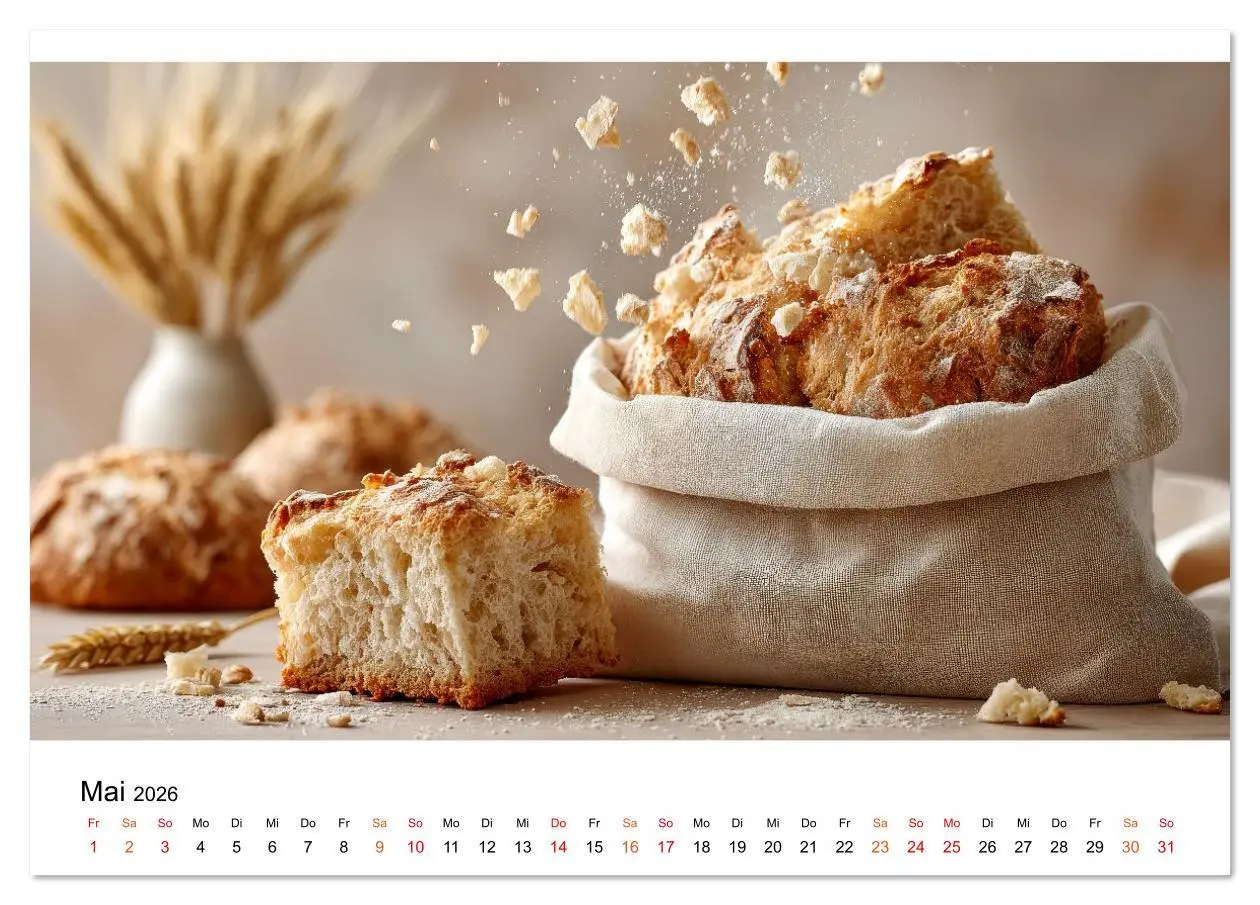 Bild: 9783516628210 | Küchenkalender Brot (Tischkalender 2026 DIN A5 quer), CALVENDO...