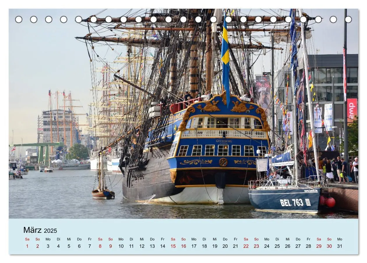 Bild: 9783435438310 | Parade der Windjammer - 2025 (Tischkalender 2025 DIN A5 quer),...