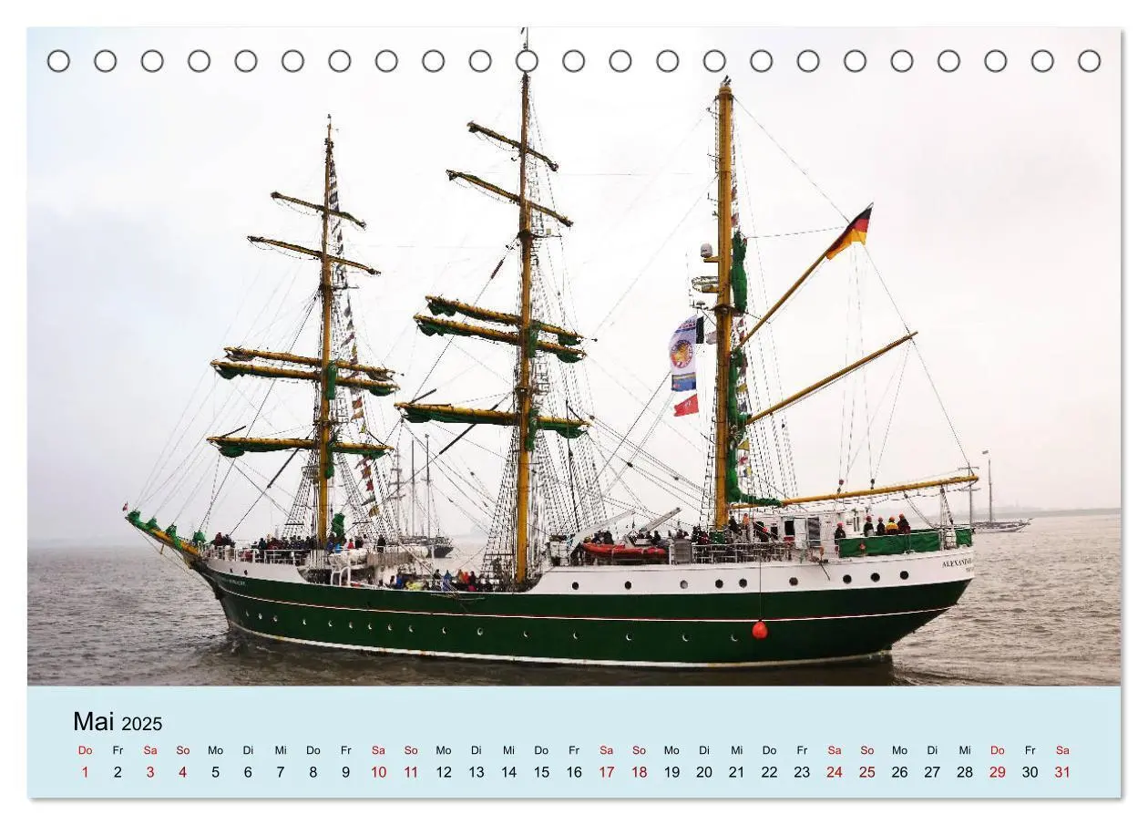 Bild: 9783435438310 | Parade der Windjammer - 2025 (Tischkalender 2025 DIN A5 quer),...